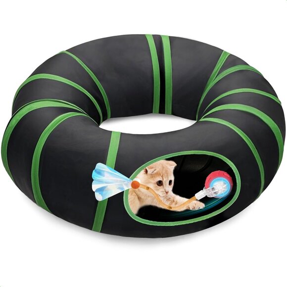 Enhanced Indoor Cat Toy – Rechargeable Automatic Ball in Enrichment Tunnel